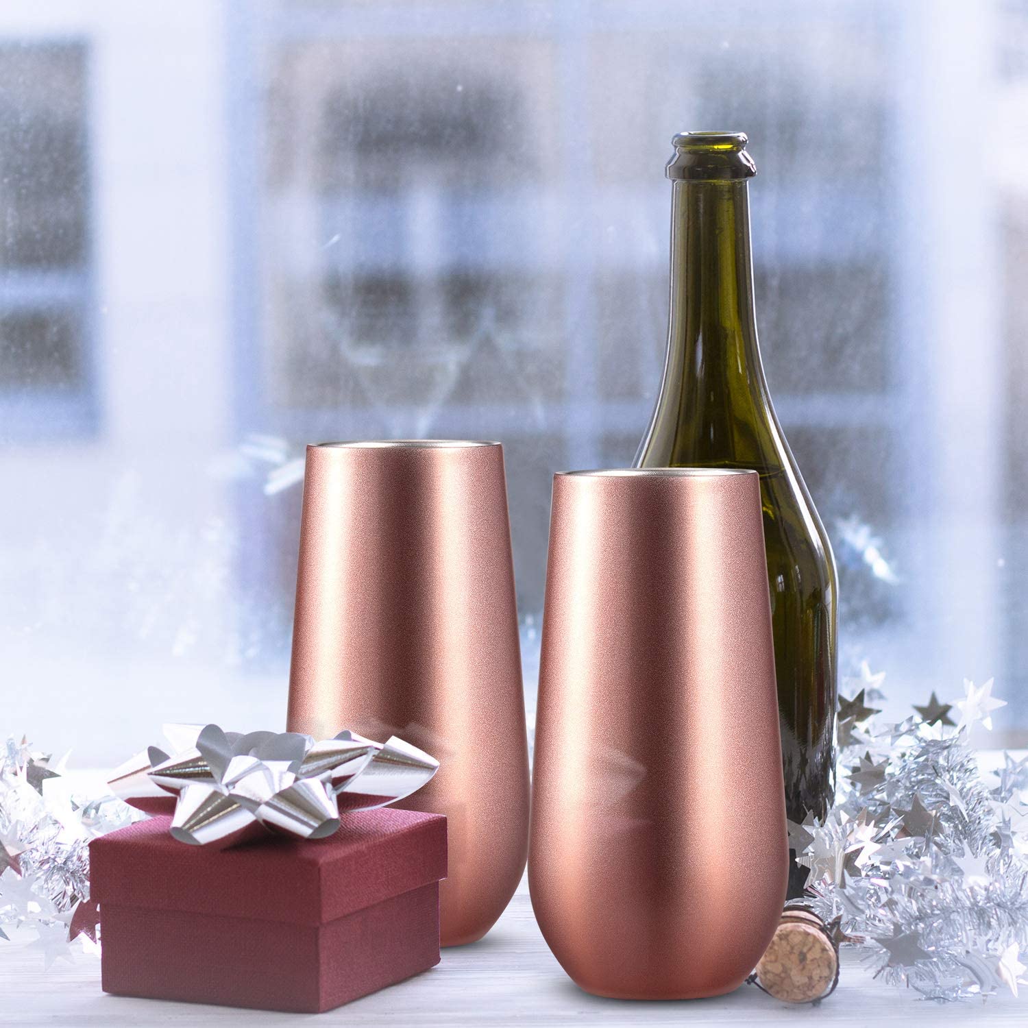 Stainless Steel Wine Tumblers - Champagne