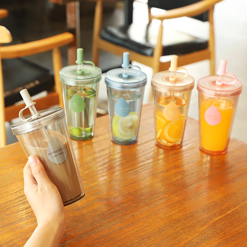 HOT Travel Office Coffee Tea Student Straws Water Bottle Cups
